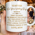 Personalized Coffee Mug Gift for Son Wedding Day Love Note Edge-to-edge Mug GradoCreations
