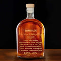 Personalized Whiskey Bottle Custom Gift for Son on Wedding Day Whiskey Bottle GradoCreations