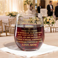 Personalized Stemless Wine Glass for Son Wedding Day Gift Wine Glasses GradoCreations