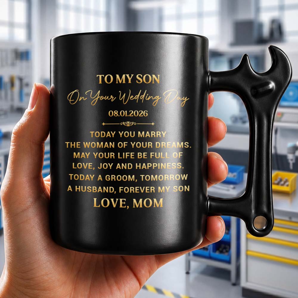 Personalized Wrench Handle Coffee Mug Gift for Son Wedding Day Wrench Handle Mug GradoCreations
