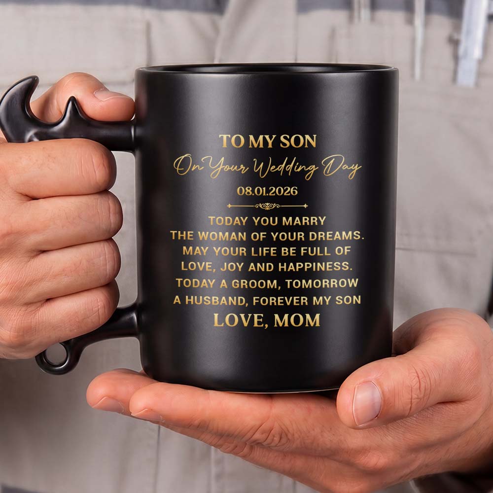 Personalized Wrench Handle Coffee Mug Gift for Son Wedding Day Wrench Handle Mug GradoCreations