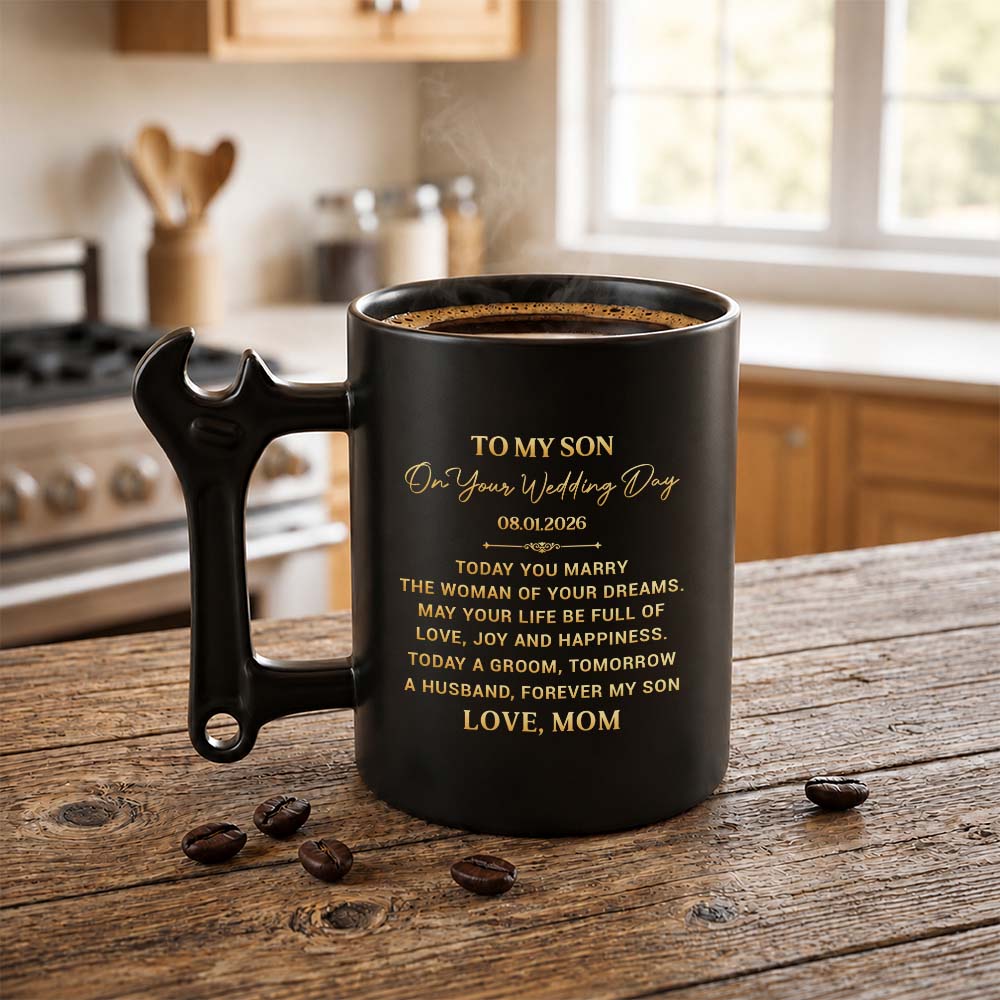 Personalized Wrench Handle Coffee Mug Gift for Son Wedding Day Wrench Handle Mug GradoCreations