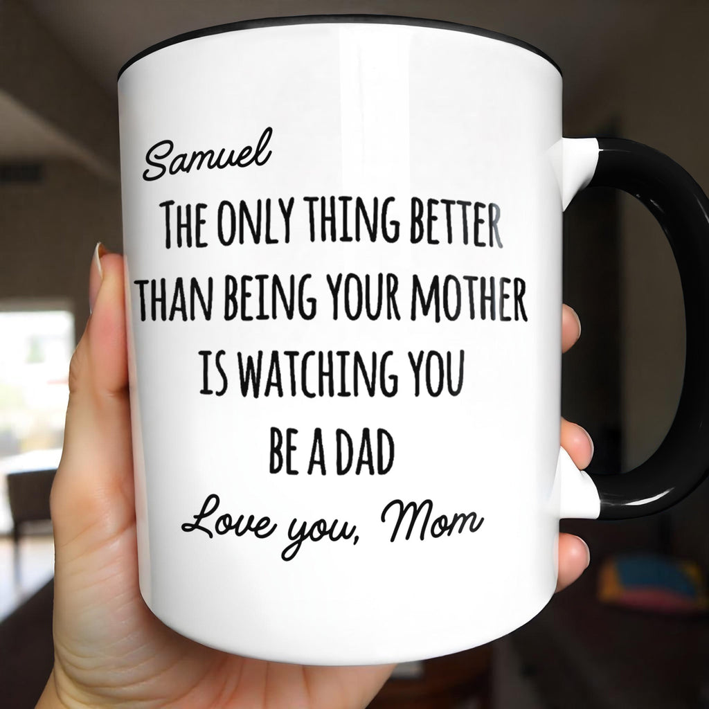 Personalized Accent Mug Custom Message Gift for Dad Accent Mug GradoCreations