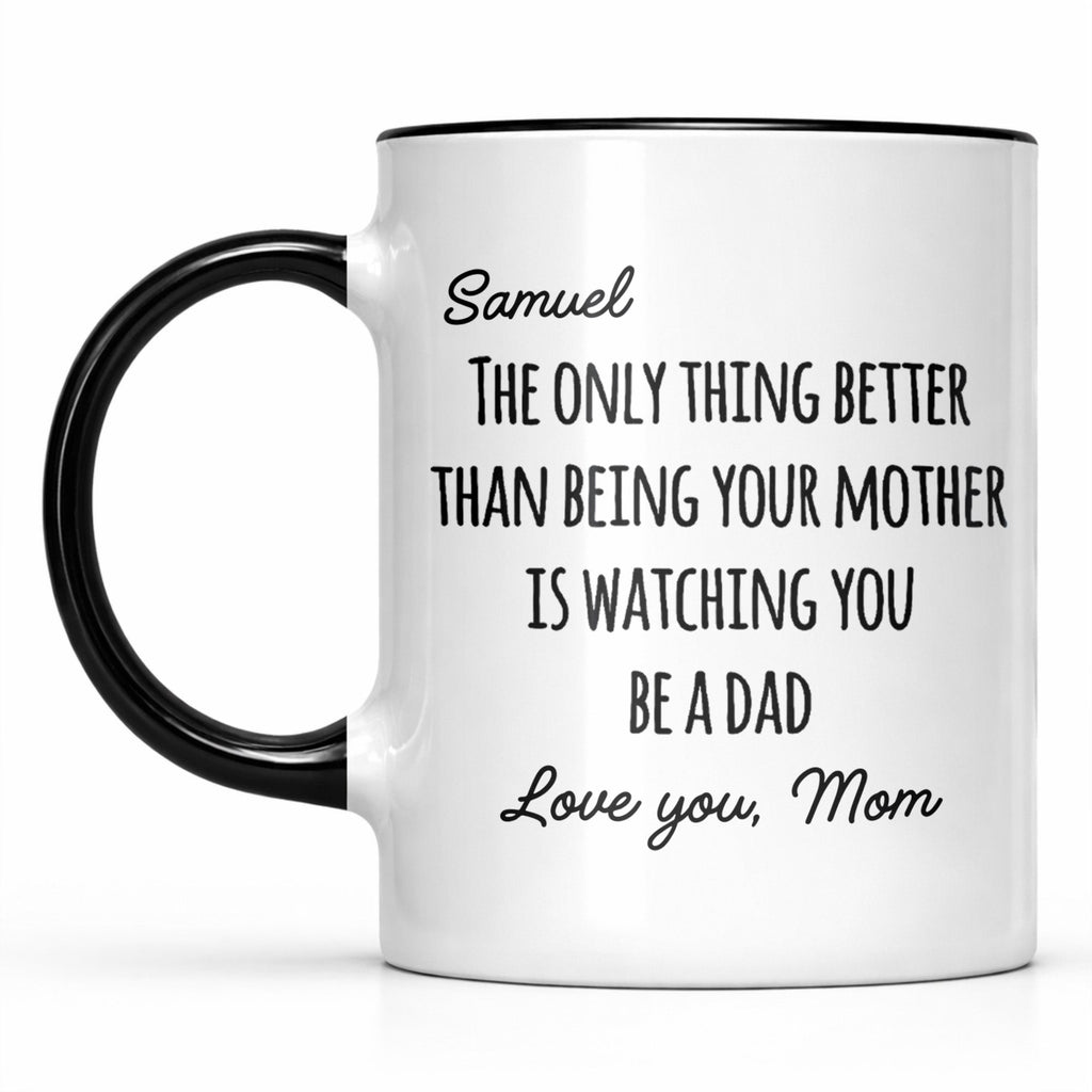Personalized Accent Mug Custom Message Gift for Dad Accent Mug GradoCreations
