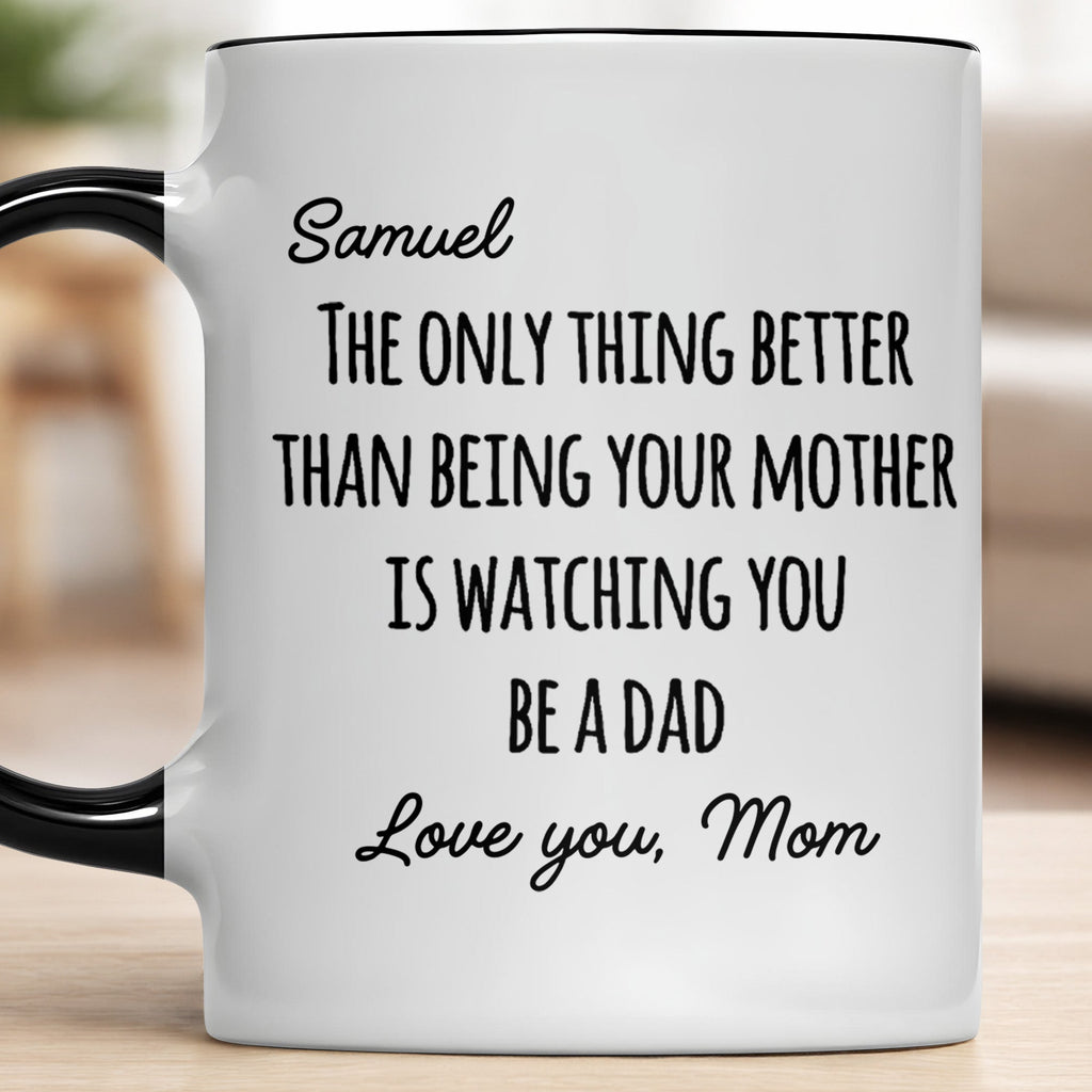 Personalized Accent Mug Custom Message Gift for Dad Accent Mug GradoCreations