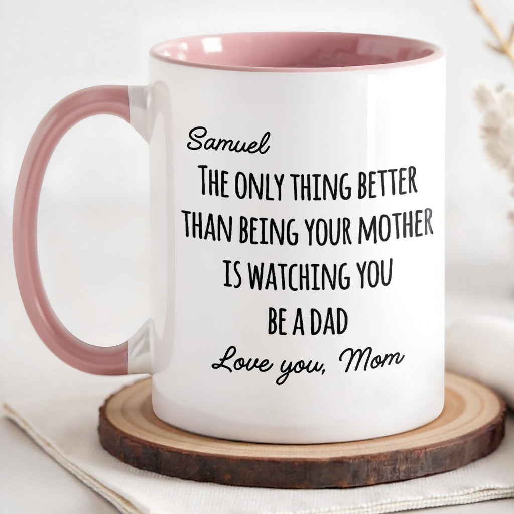 Personalized Accent Mug Custom Message Gift for Dad Accent Mug GradoCreations