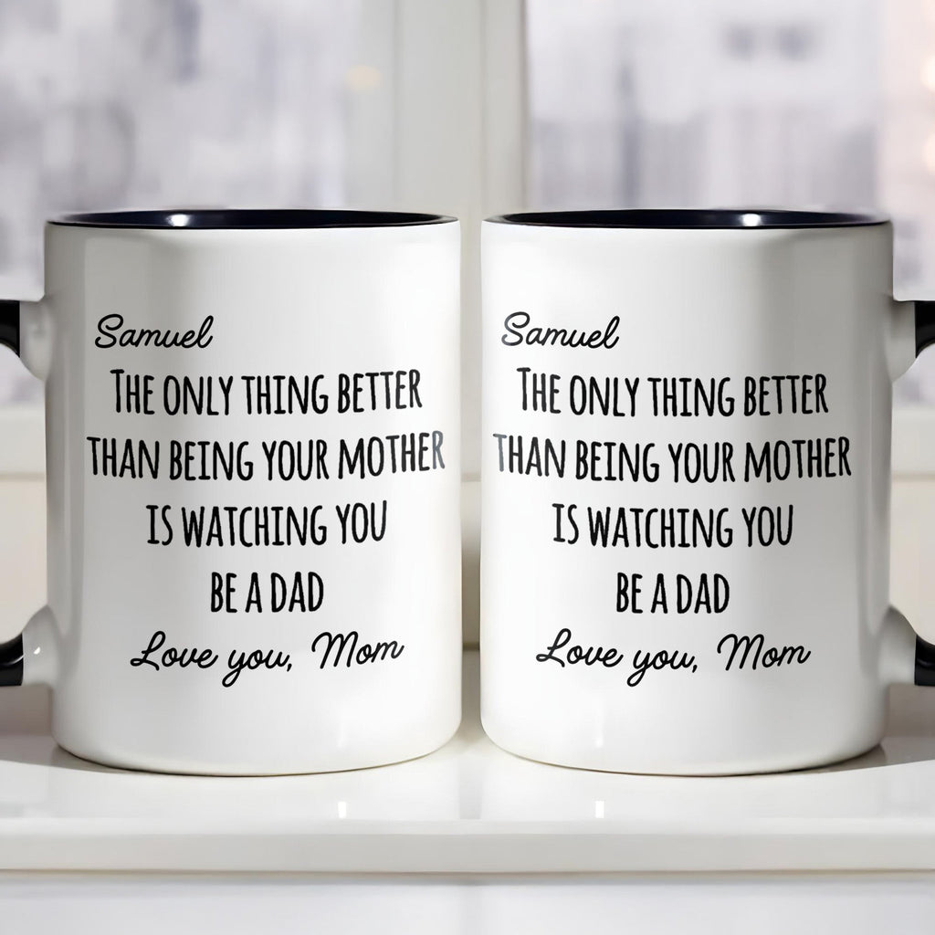 Personalized Accent Mug Custom Message Gift for Dad Accent Mug GradoCreations