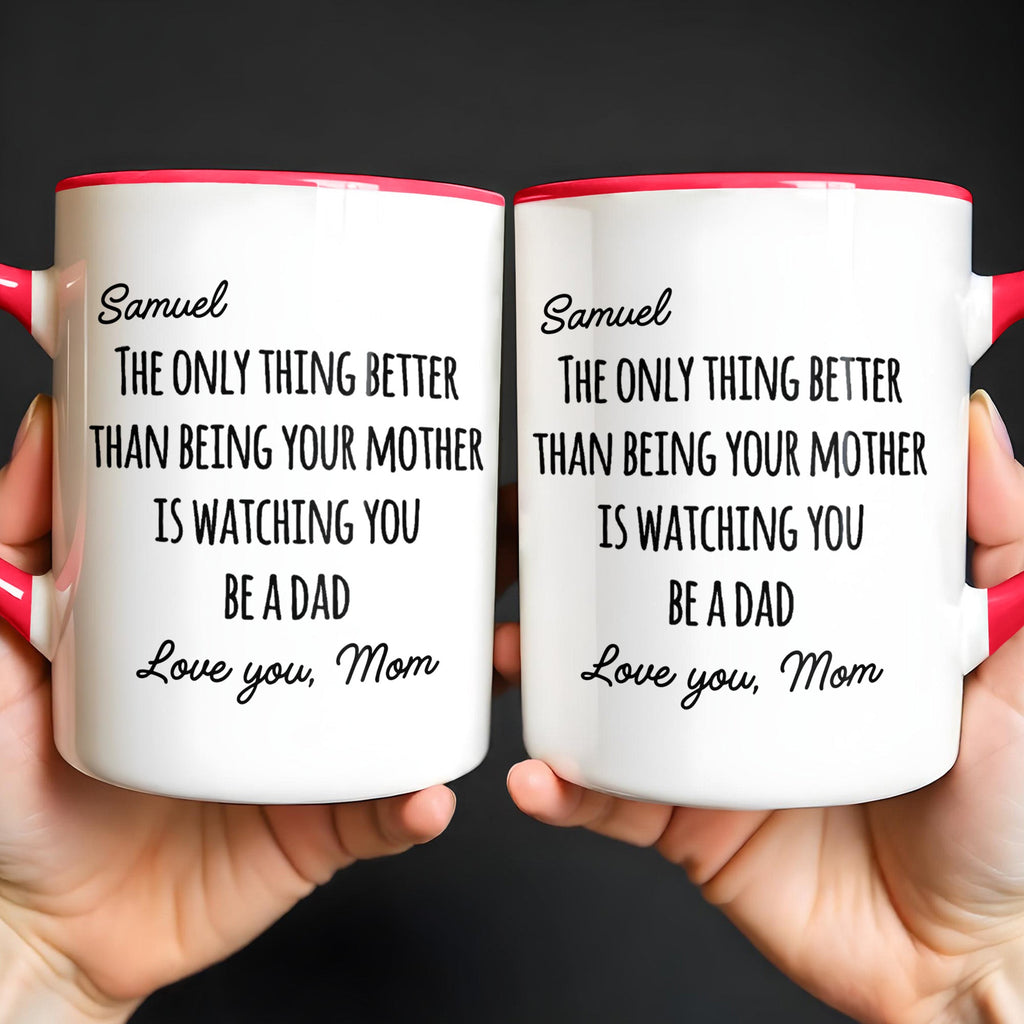 Personalized Accent Mug Custom Message Gift for Dad Accent Mug GradoCreations