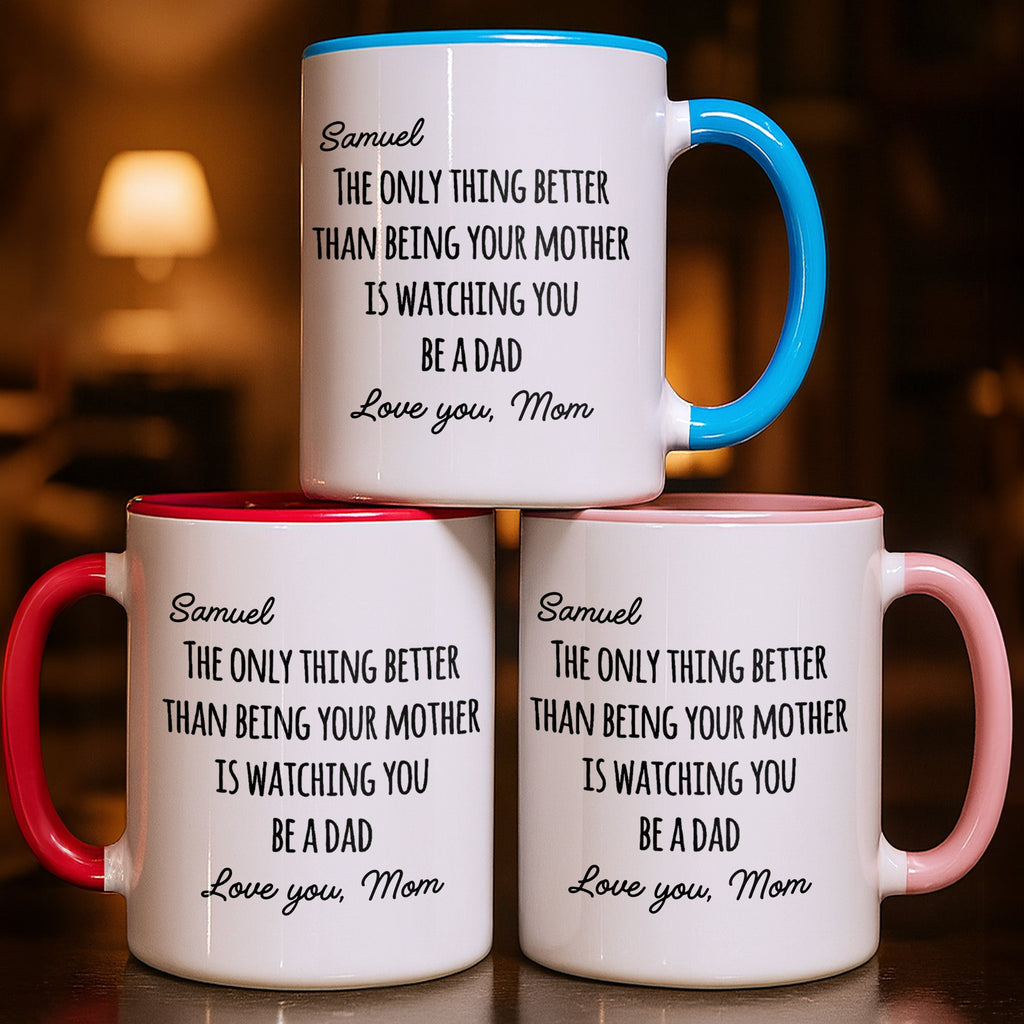 Personalized Accent Mug Custom Message Gift for Dad Accent Mug GradoCreations