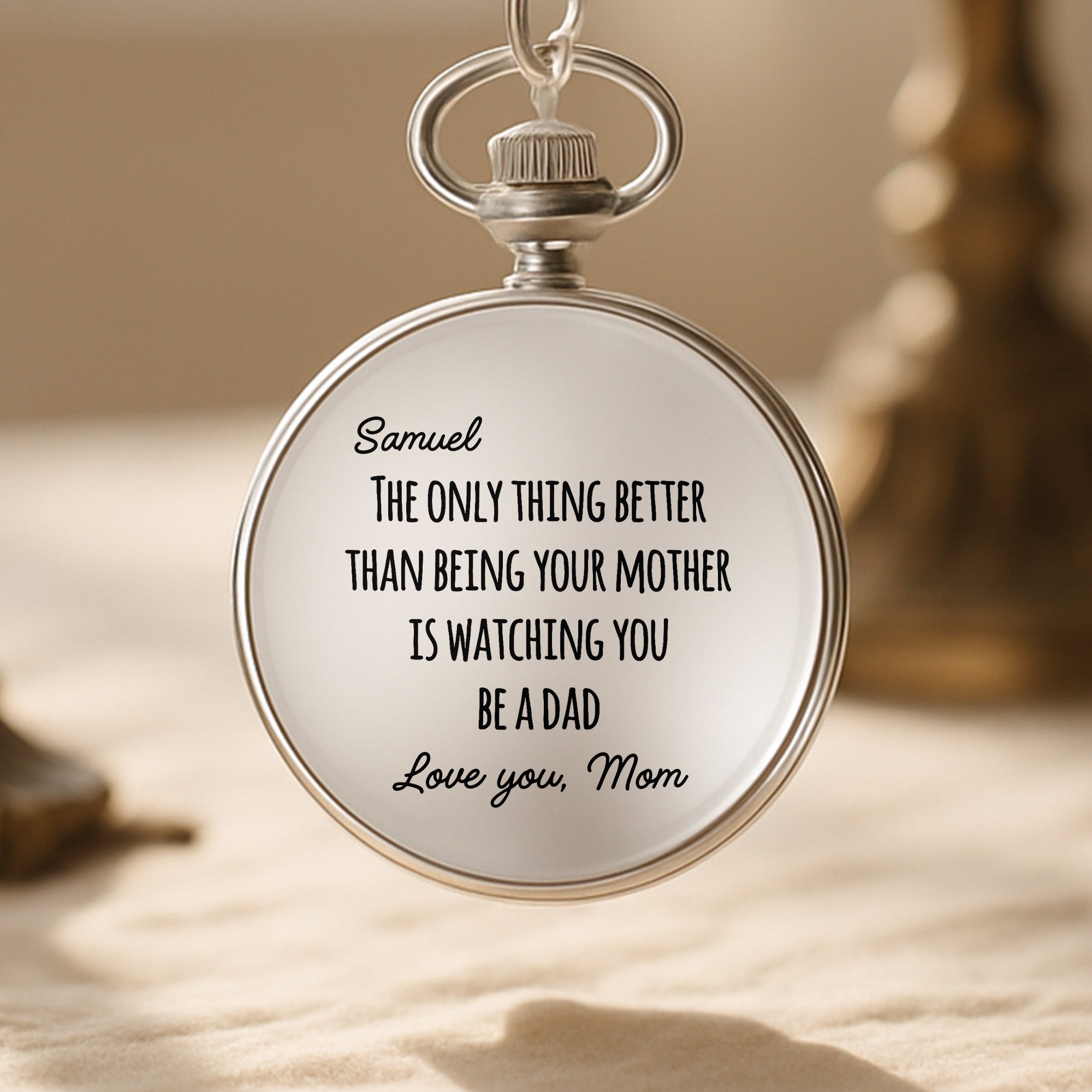 Engraved Silver Pocket Watch Custom Name Gift for Son Pocket Watch GradoCreations