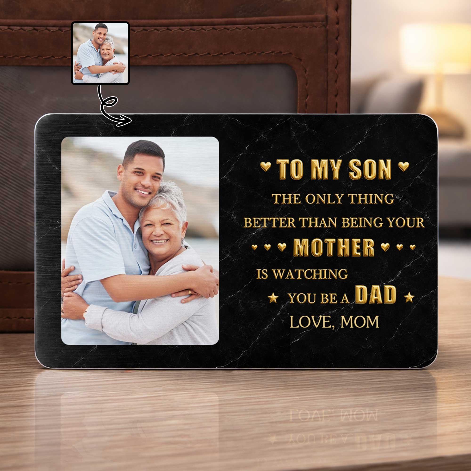 Personalized Aluminum Wallet Card for Son Custom Message Gift Wallet Card GradoCreations