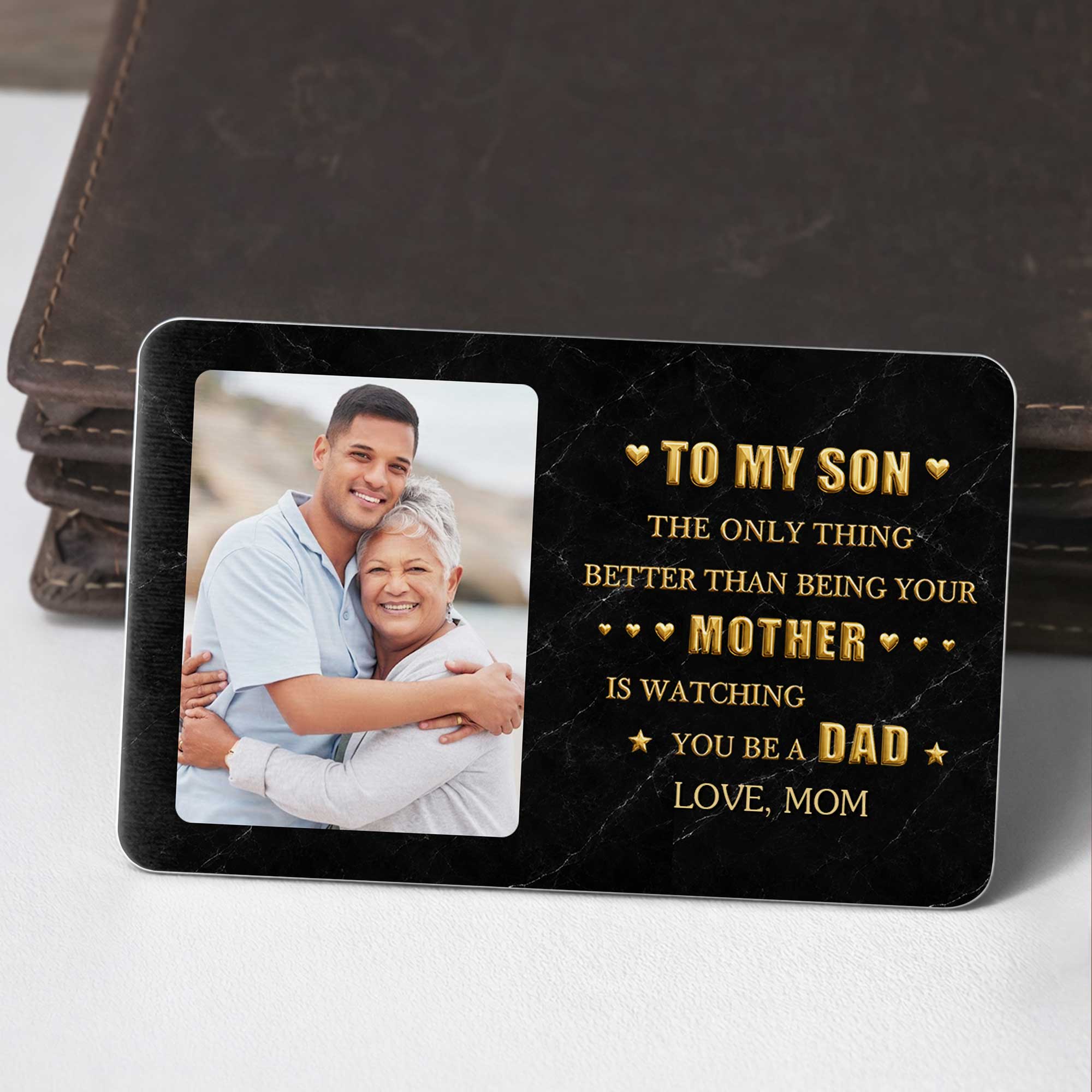 Personalized Aluminum Wallet Card for Son Custom Message Gift Wallet Card GradoCreations