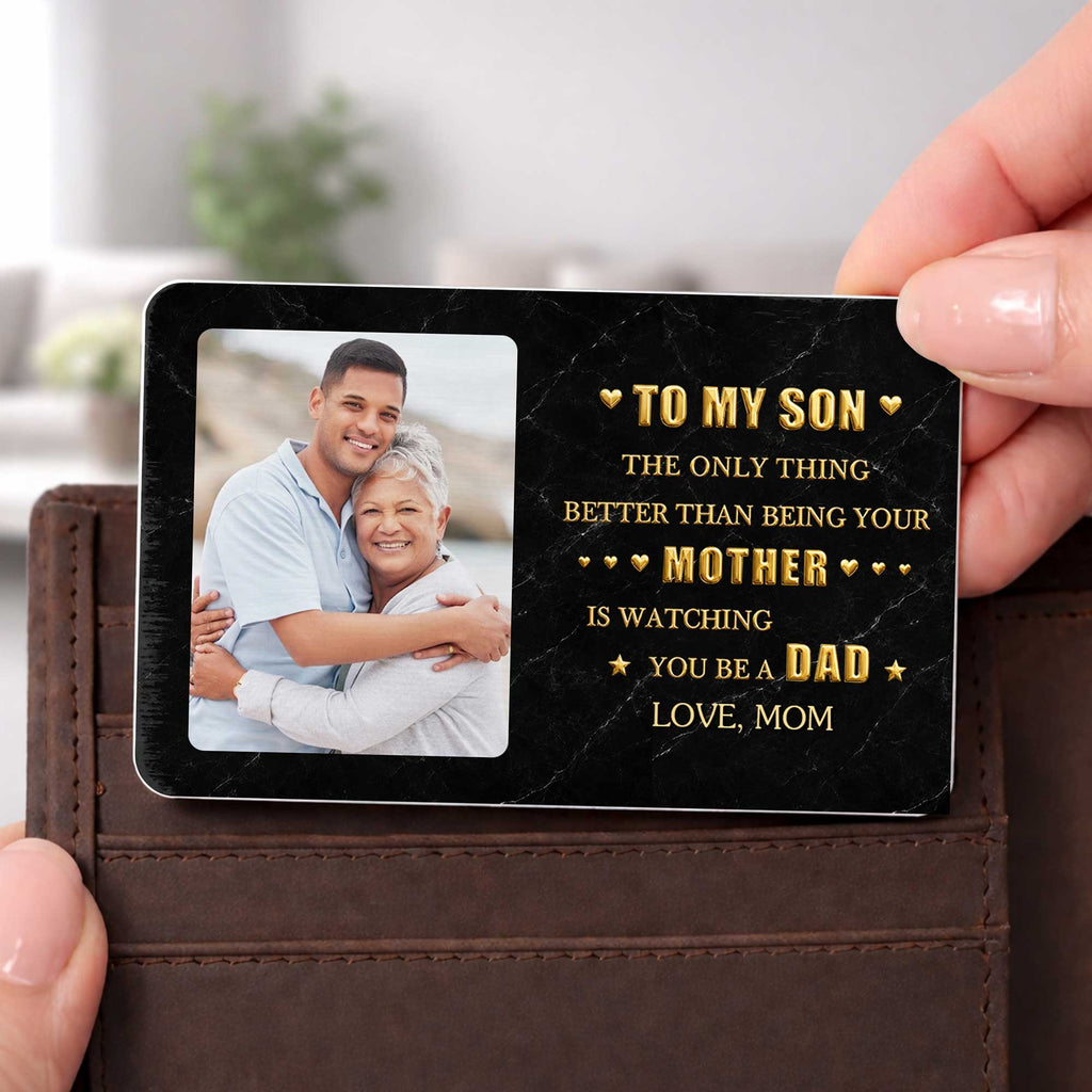 Personalized Aluminum Wallet Card for Son Custom Message Gift Wallet Card GradoCreations