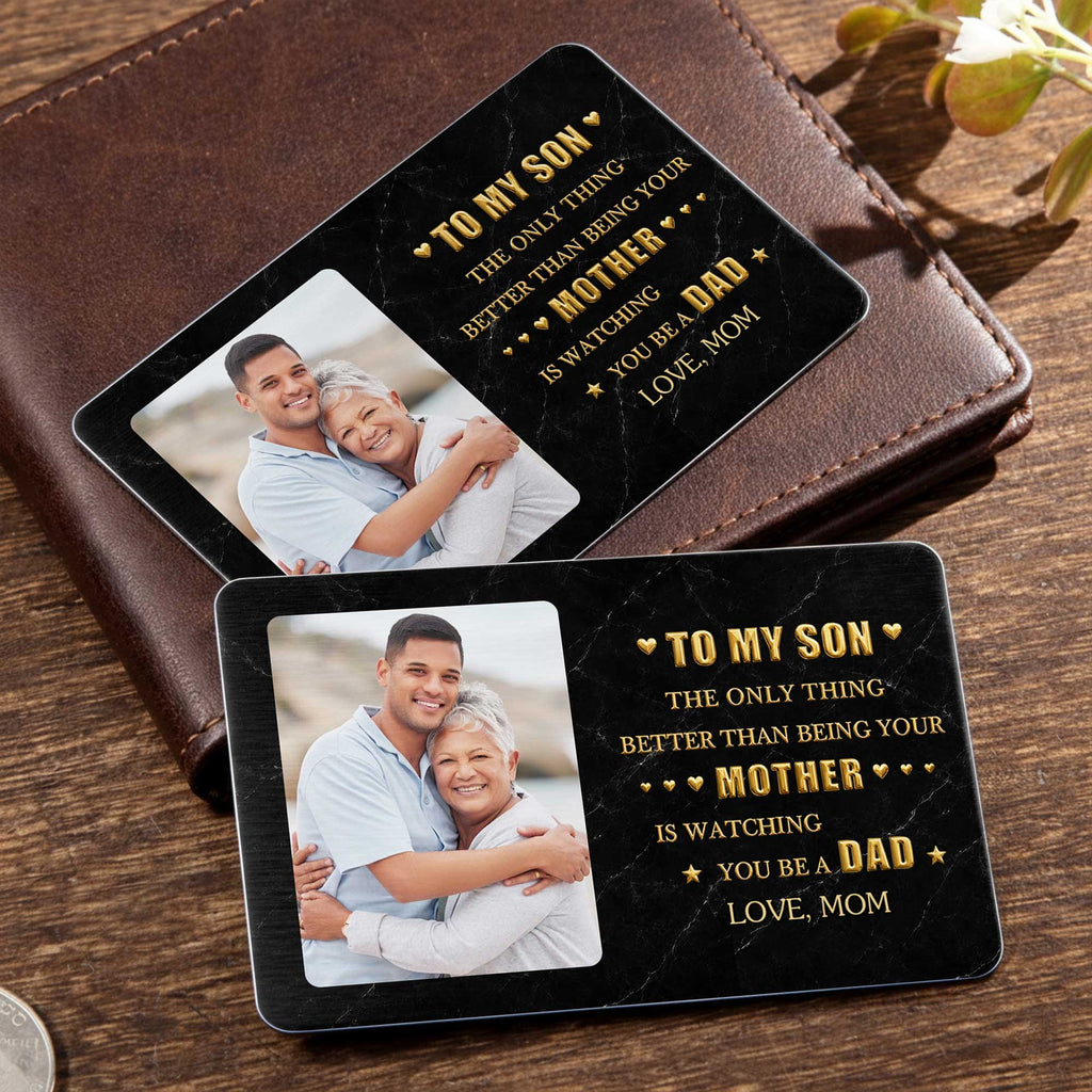 Personalized Aluminum Wallet Card for Son Custom Message Gift Wallet Card GradoCreations