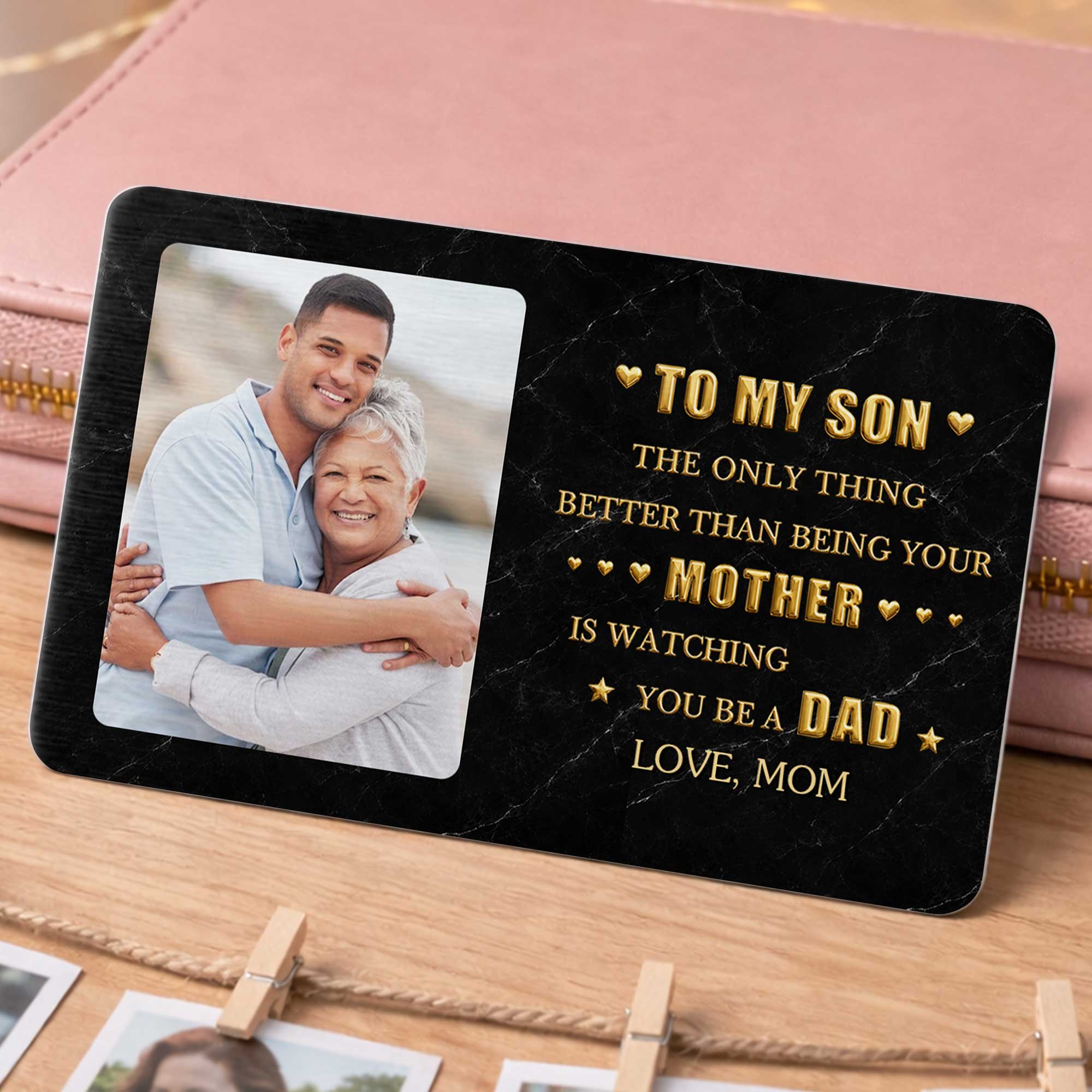 Personalized Aluminum Wallet Card for Son Custom Message Gift Wallet Card GradoCreations
