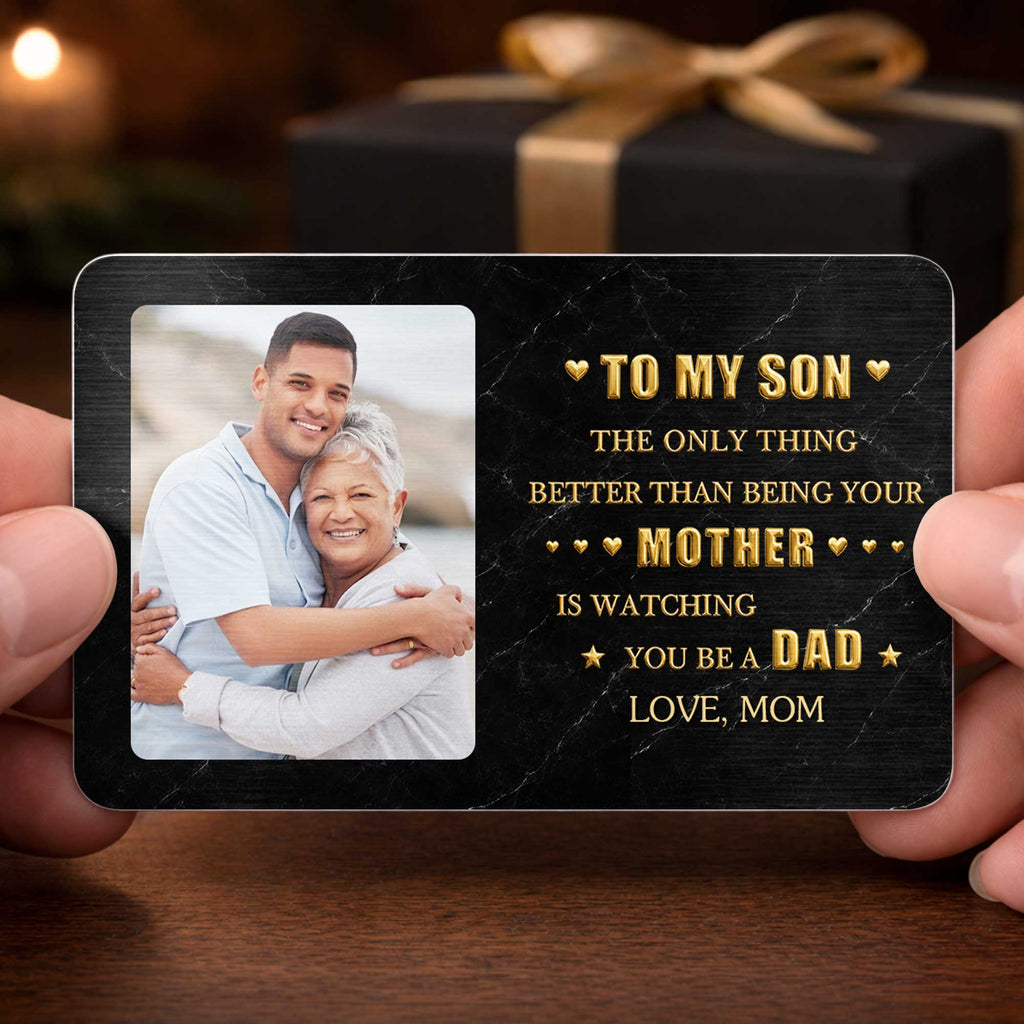 Personalized Aluminum Wallet Card for Son Custom Message Gift Wallet Card GradoCreations