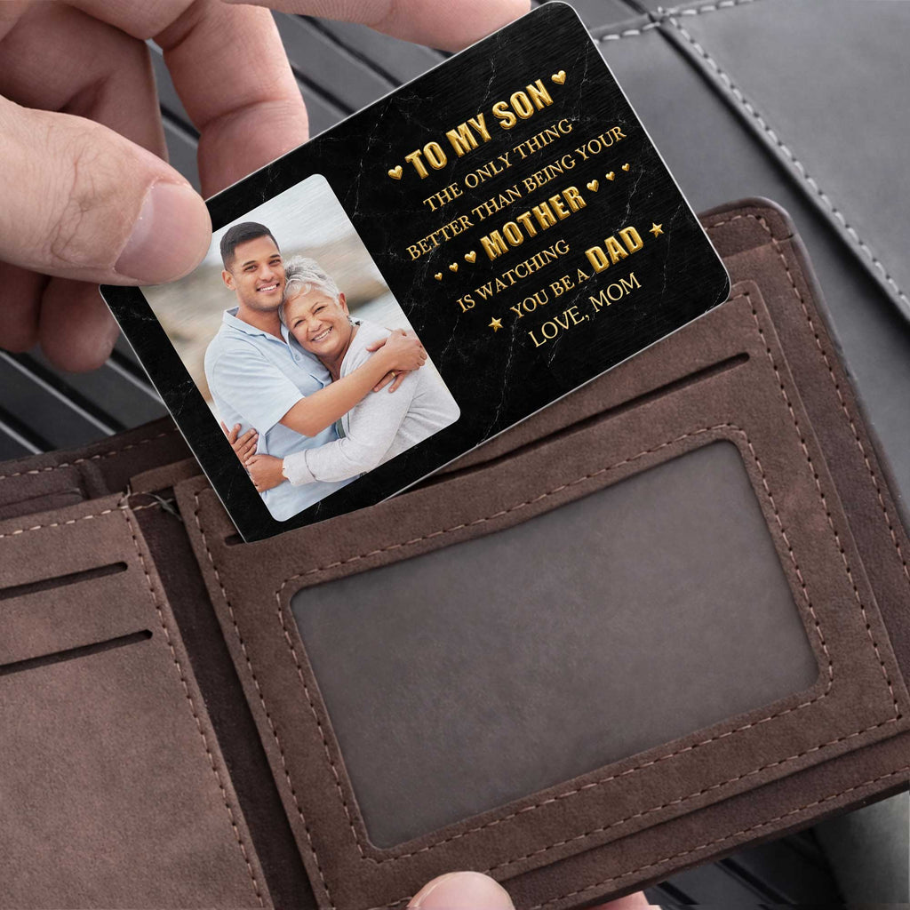 Personalized Aluminum Wallet Card for Son Custom Message Gift Wallet Card GradoCreations