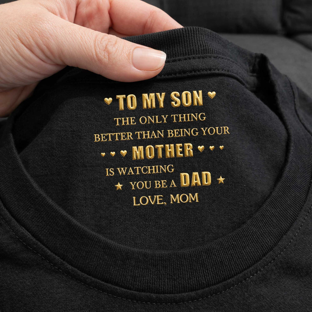Personalized Inside Neck Print T-Shirt for Son Gift Idea Basic Shirt, Print inside back collar GradoCreations