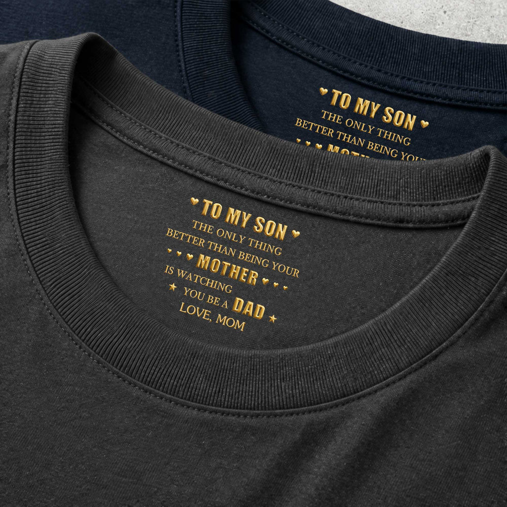 Personalized Inside Neck Print T-Shirt for Son Gift Idea Basic Shirt, Print inside back collar GradoCreations