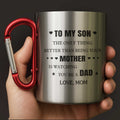 Personalized Stainless Steel Carabiner Mug Custom Gift for Son Carabiner Mug GradoCreations