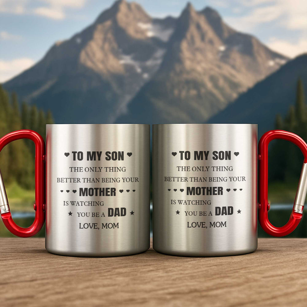 Personalized Stainless Steel Carabiner Mug Custom Gift for Son Carabiner Mug GradoCreations