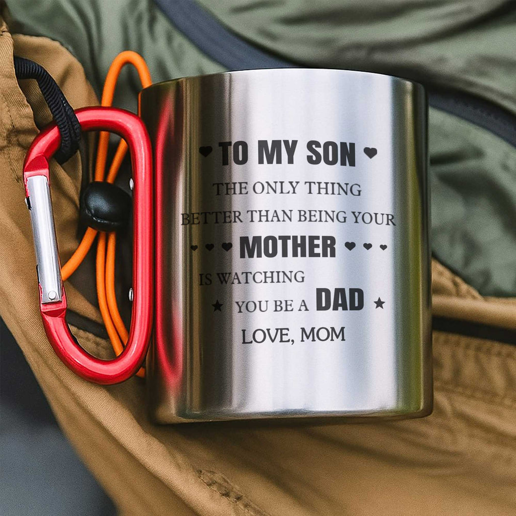 Personalized Stainless Steel Carabiner Mug Custom Gift for Son Carabiner Mug GradoCreations