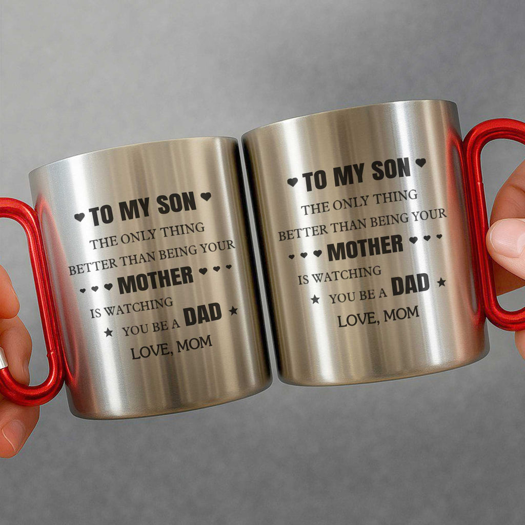 Personalized Stainless Steel Carabiner Mug Custom Gift for Son Carabiner Mug GradoCreations