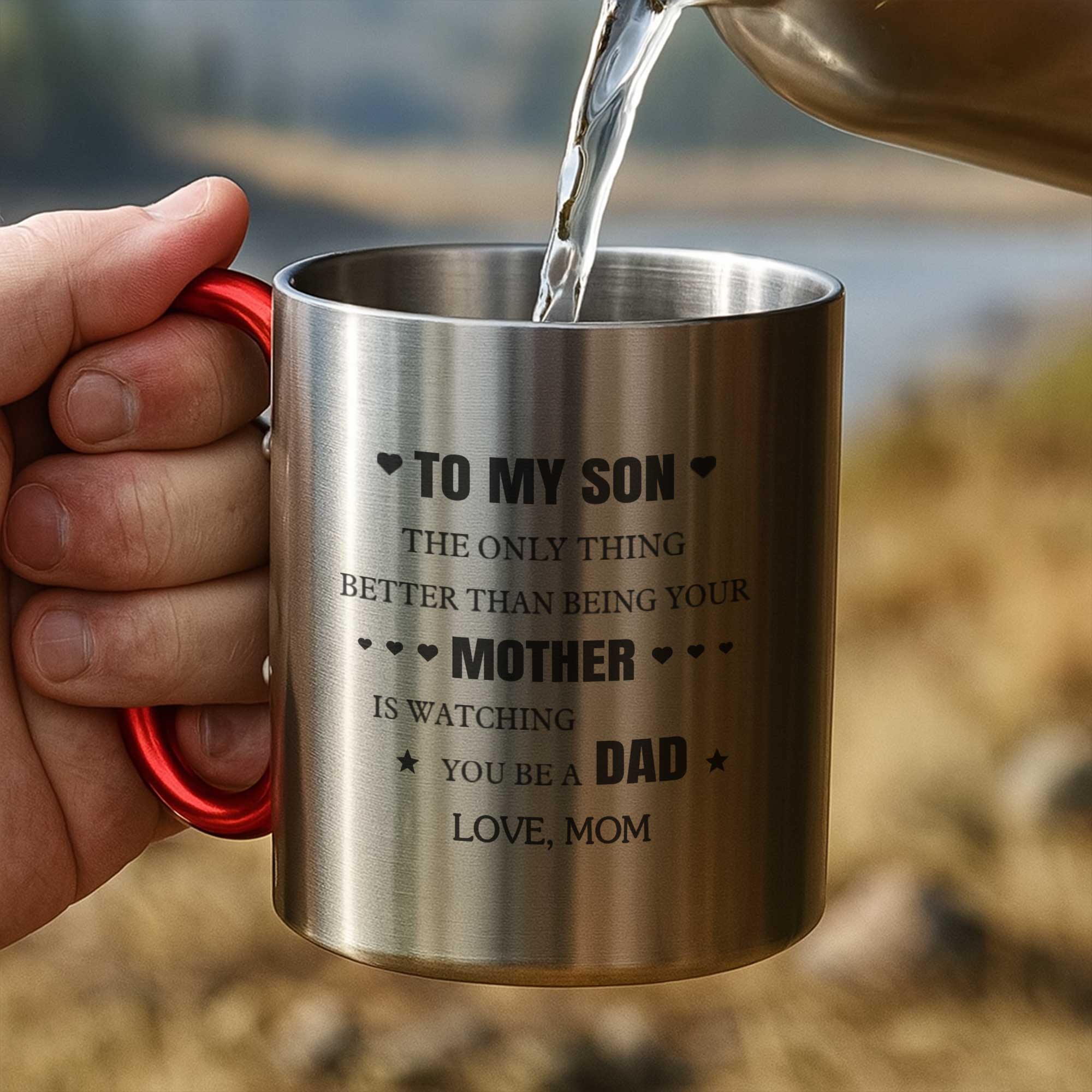 Personalized Stainless Steel Carabiner Mug Custom Gift for Son Carabiner Mug GradoCreations