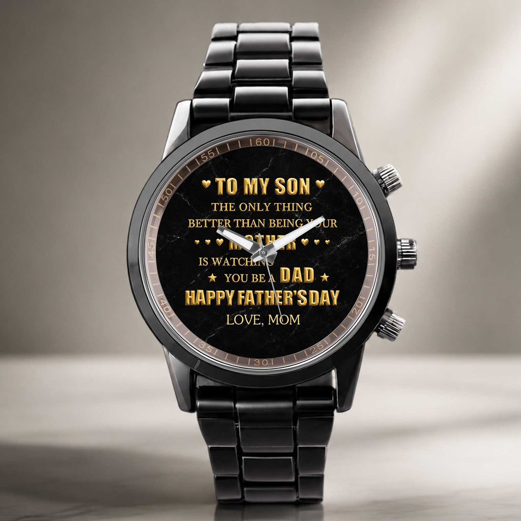 Personalized Custom Men's Watch Gift for Son with Message Men's Watch GradoCreations