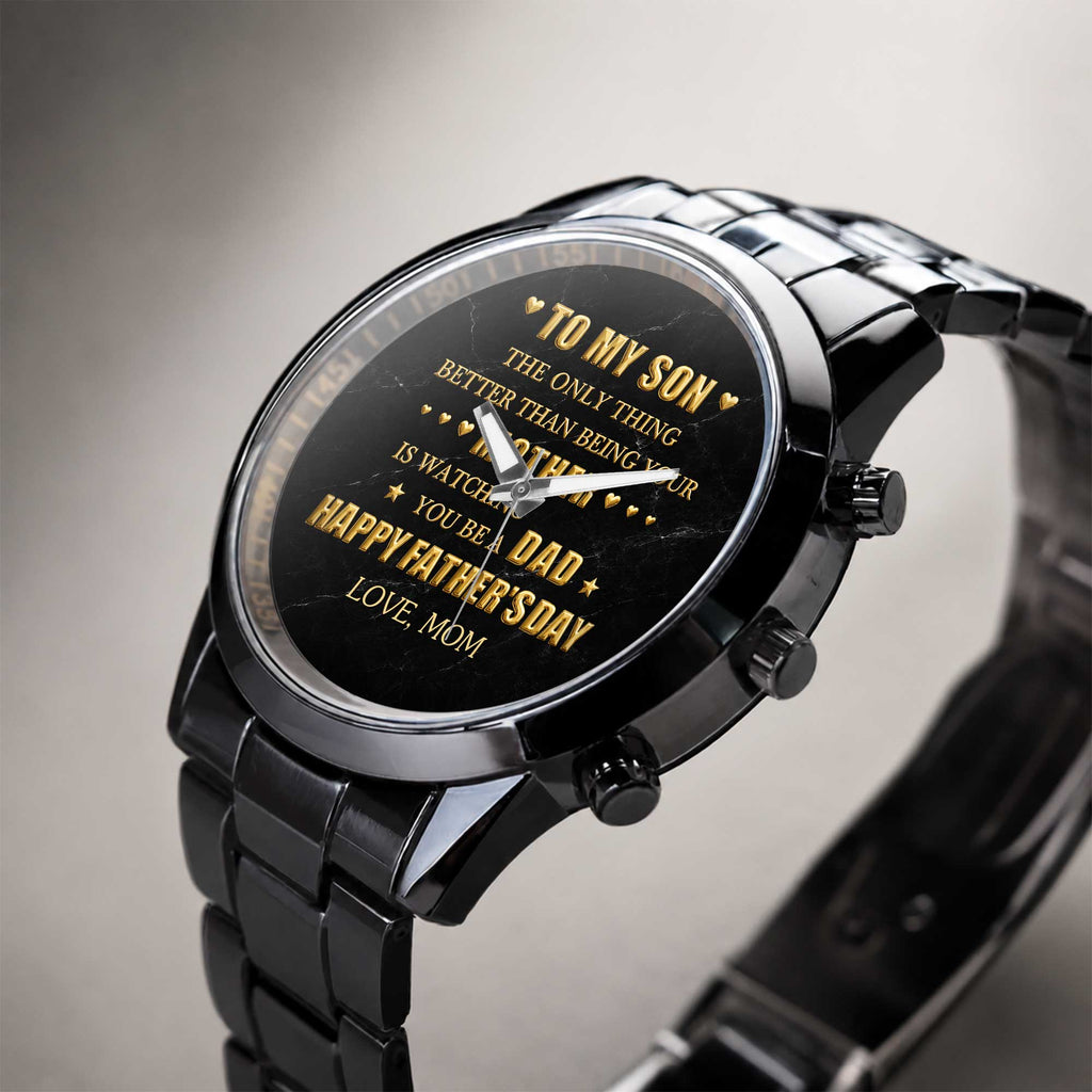 Personalized Custom Men's Watch Gift for Son with Message Men's Watch GradoCreations