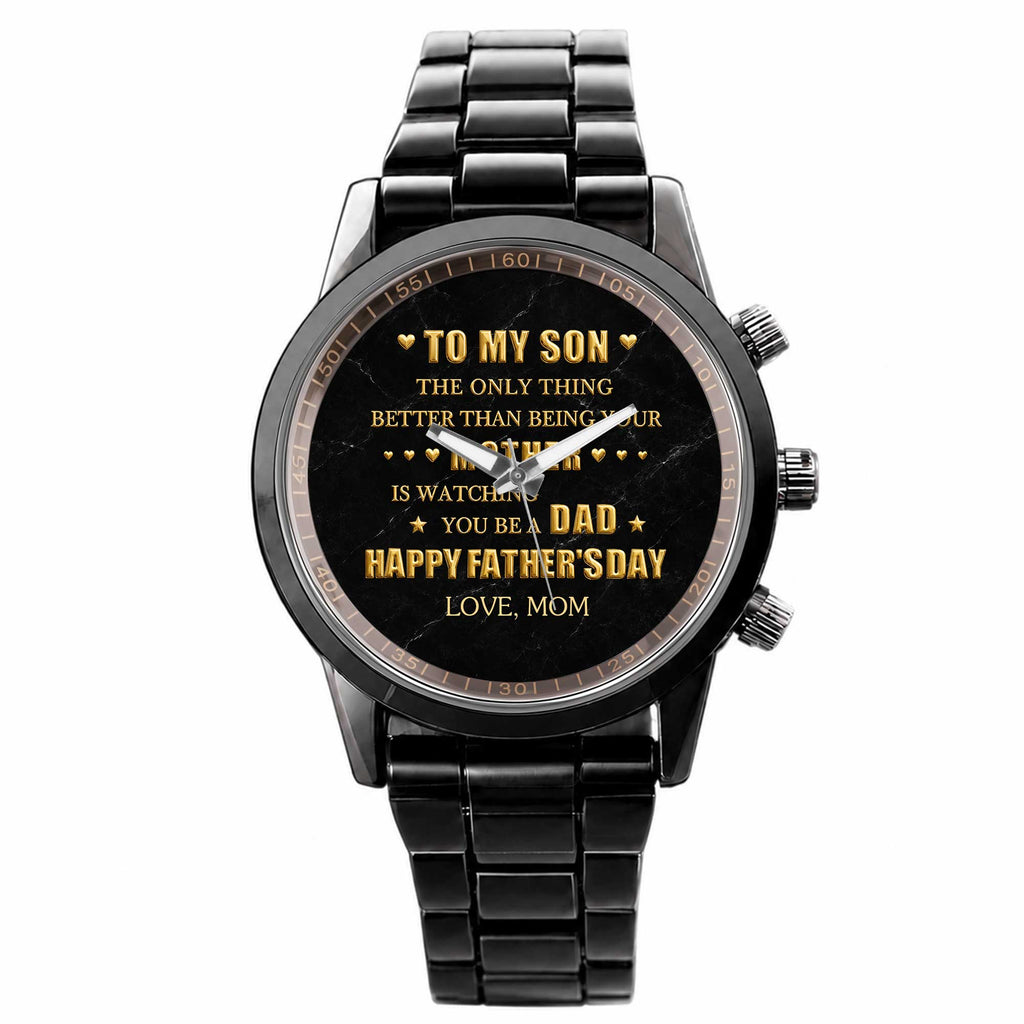 Personalized Custom Men's Watch Gift for Son with Message Men's Watch GradoCreations