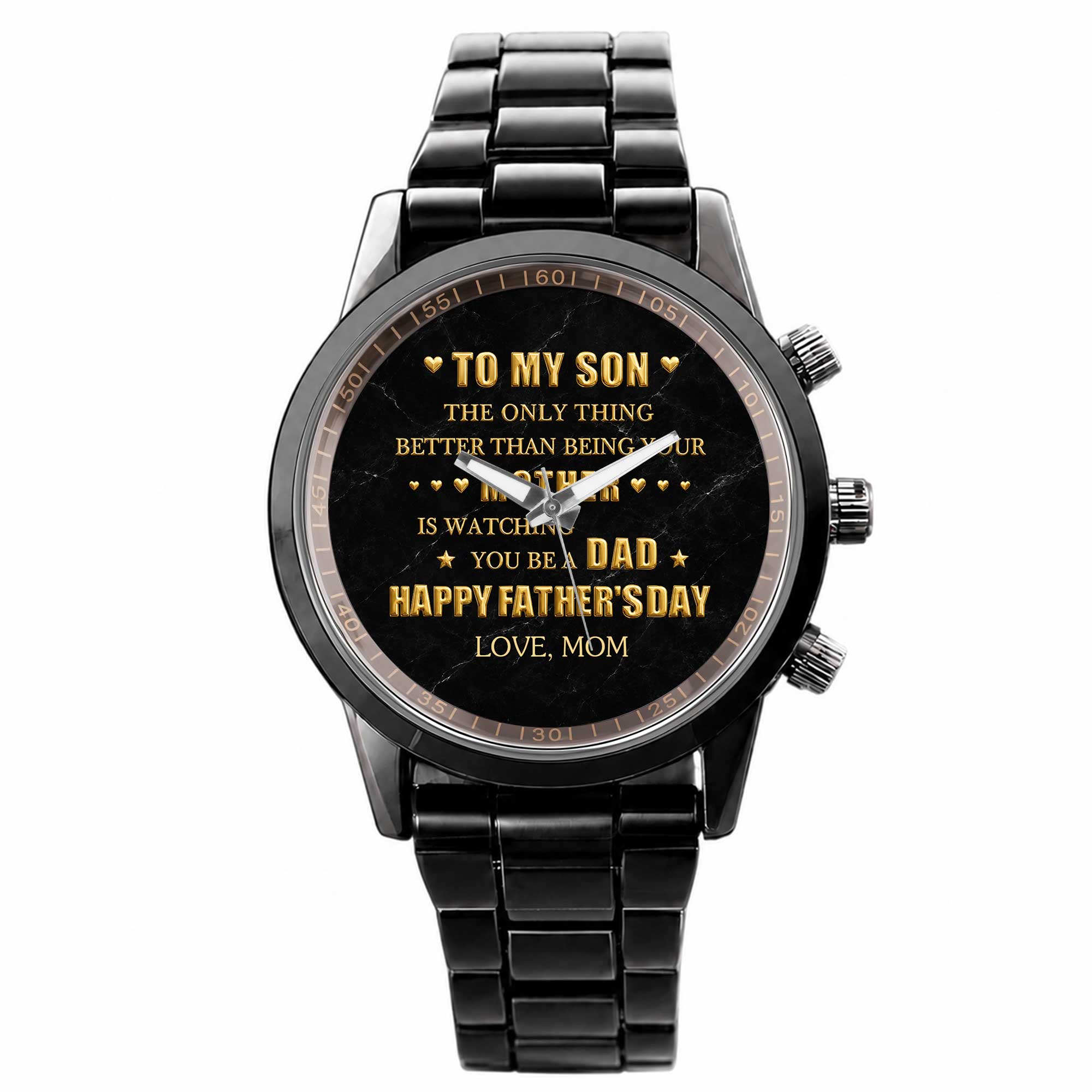 Personalized Custom Men's Watch Gift for Son with Message Men's Watch GradoCreations
