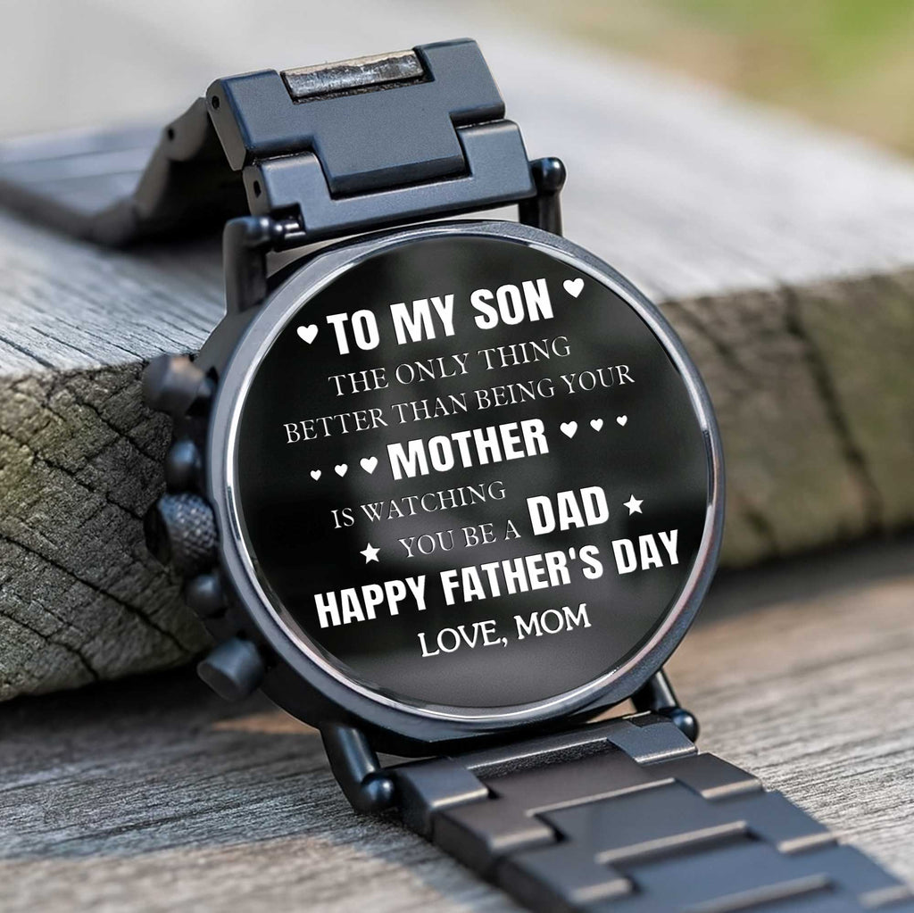 Personalized Engraved Wooden Watch Custom Gift for Son Wooden Watches GradoCreations