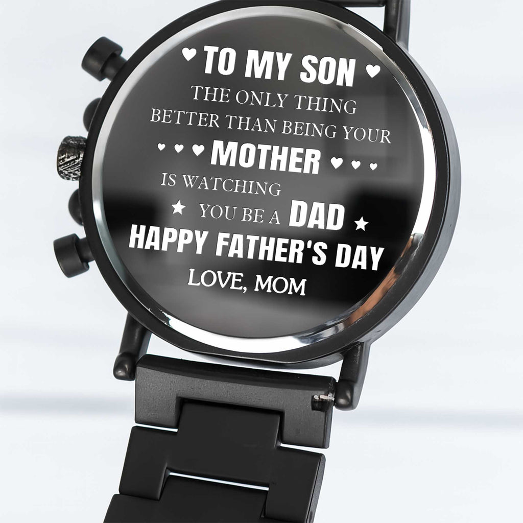 Personalized Engraved Wooden Watch Custom Gift for Son Wooden Watches GradoCreations
