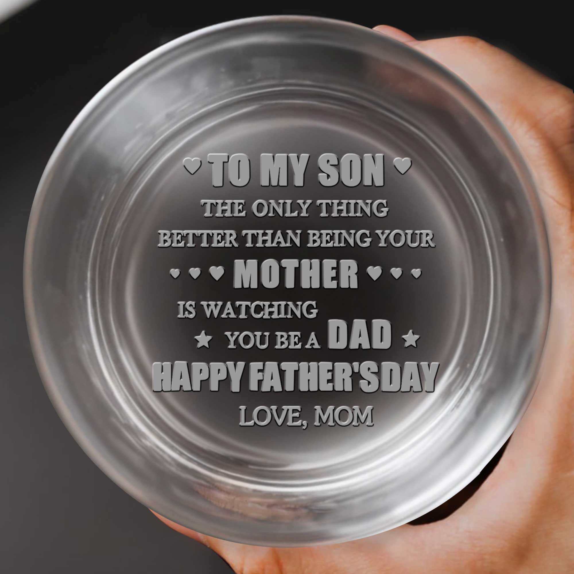 Personalized Engraved Whiskey Glass Unique Gift for Son Dad Whiskey Glass GradoCreations