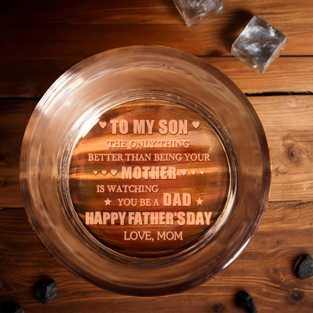 Personalized Engraved Whiskey Glass Unique Gift for Son Dad Whiskey Glass GradoCreations