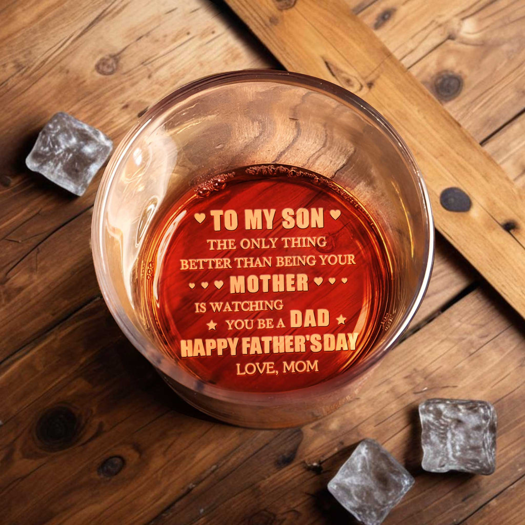 Personalized Engraved Whiskey Glass Unique Gift for Son Dad Whiskey Glass GradoCreations