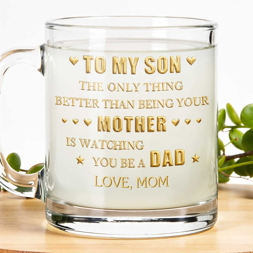 Personalized Glass Mug Custom Message Gift for Son Glass Mug GradoCreations