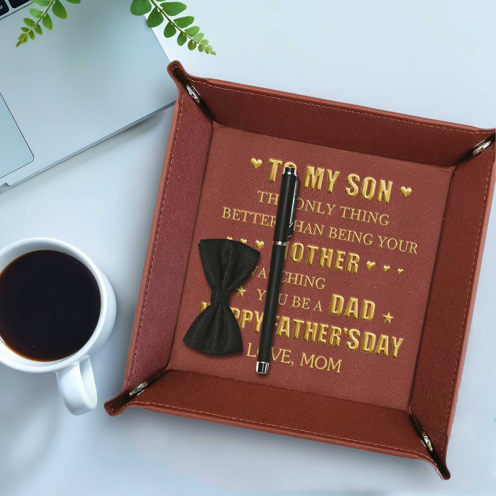 Personalized Leather Valet Tray Custom Name Gift for Son Valet Tray GradoCreations