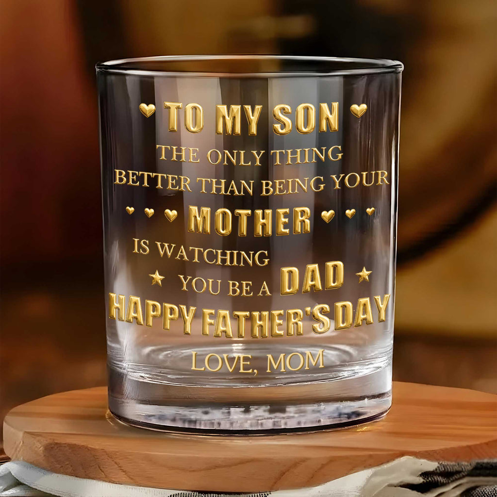 Personalized Whiskey Glass Custom Monogram Gift for Son Whiskey Glass GradoCreations
