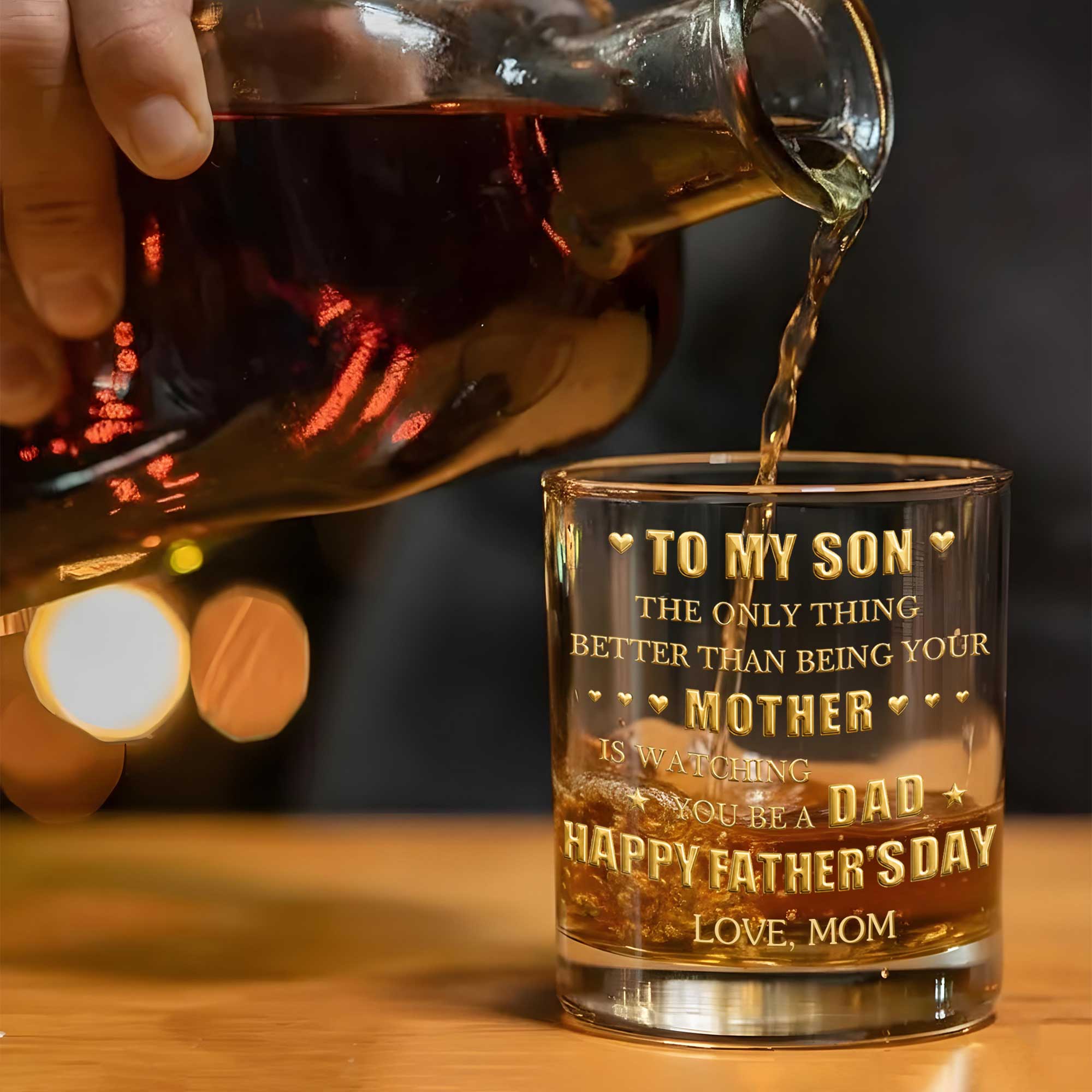 Personalized Whiskey Glass Custom Monogram Gift for Son Whiskey Glass GradoCreations