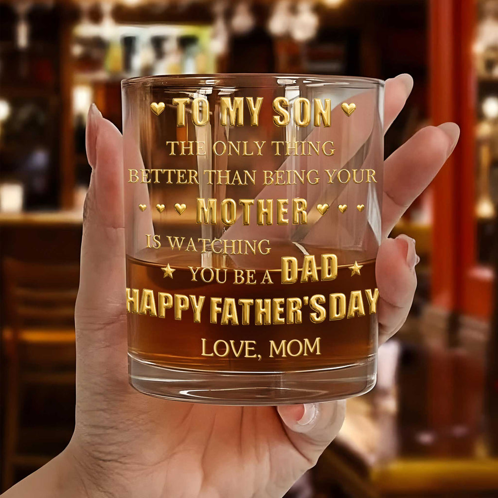 Personalized Whiskey Glass Custom Monogram Gift for Son Whiskey Glass GradoCreations