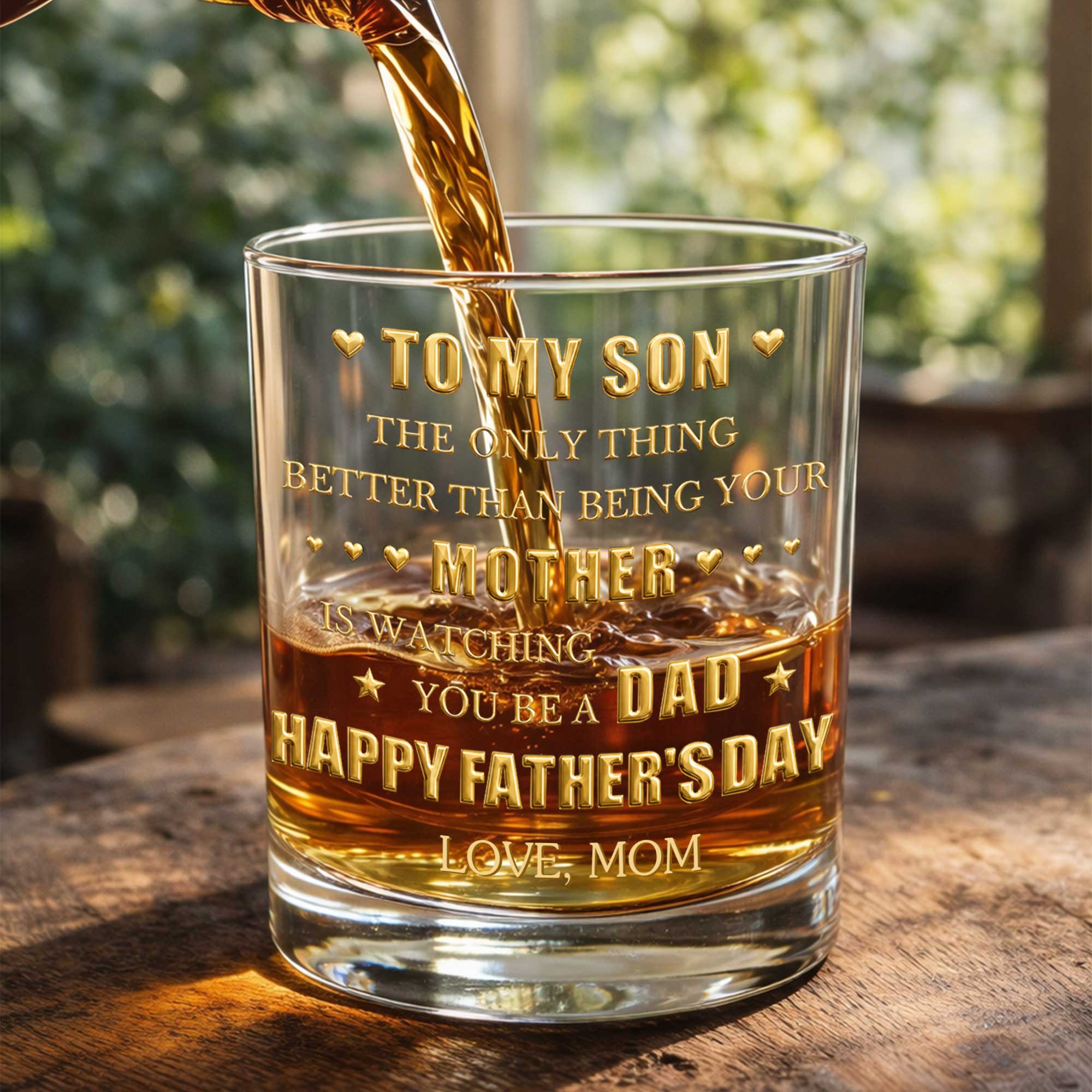Personalized Whiskey Glass Custom Monogram Gift for Son Whiskey Glass GradoCreations