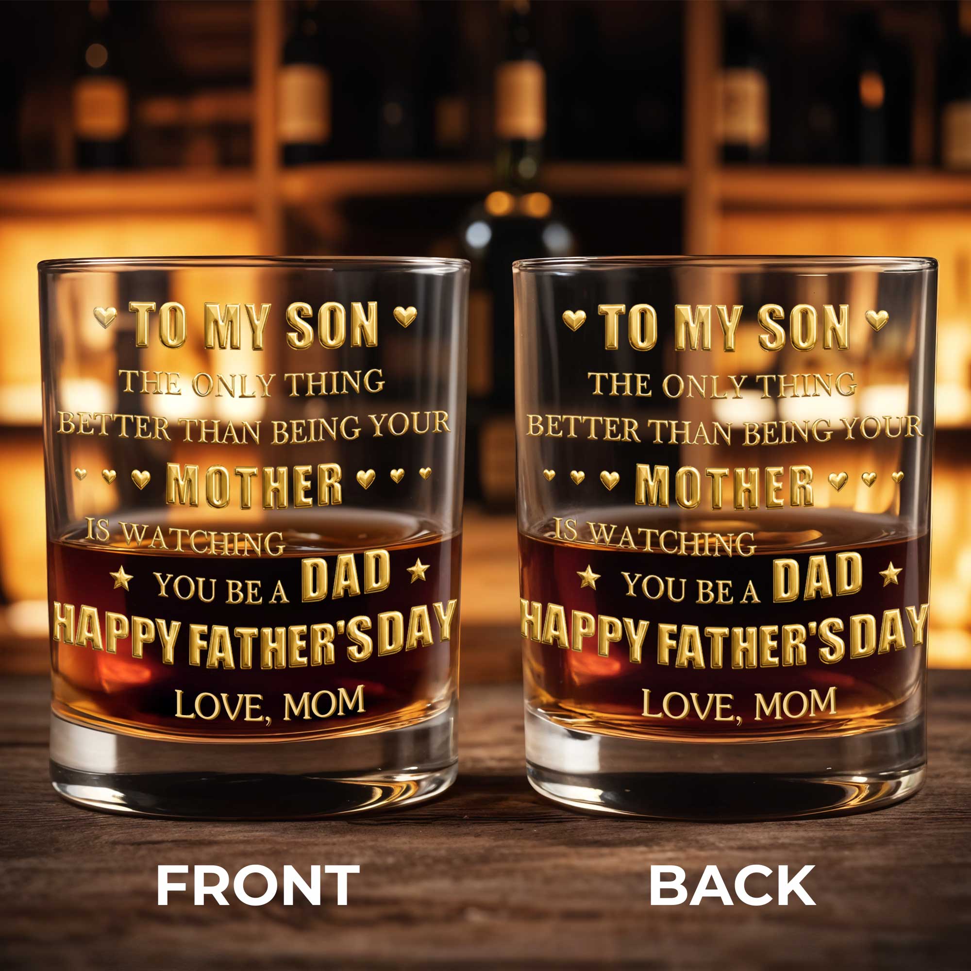 Personalized Whiskey Glass Custom Monogram Gift for Son Whiskey Glass GradoCreations