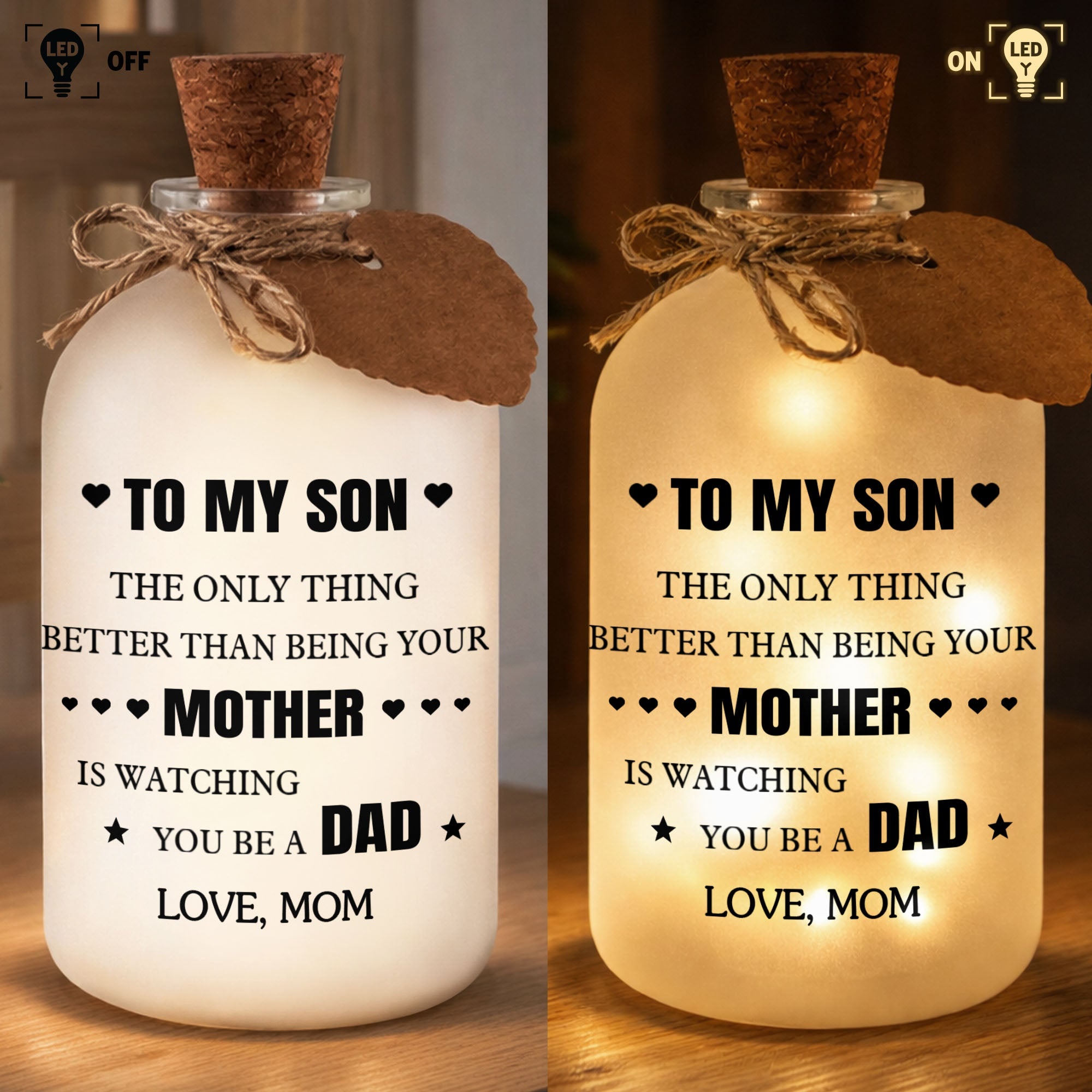 Personalized Short Bottle Light Custom Gift for Son Short Bottle Light GradoCreations