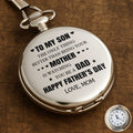 Personalized Silver Pocket Watch Heart & Stars Gift for Son Pocket Watch GradoCreations