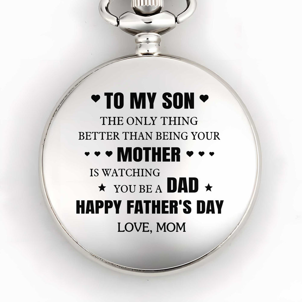 Personalized Silver Pocket Watch Heart & Stars Gift for Son Pocket Watch GradoCreations