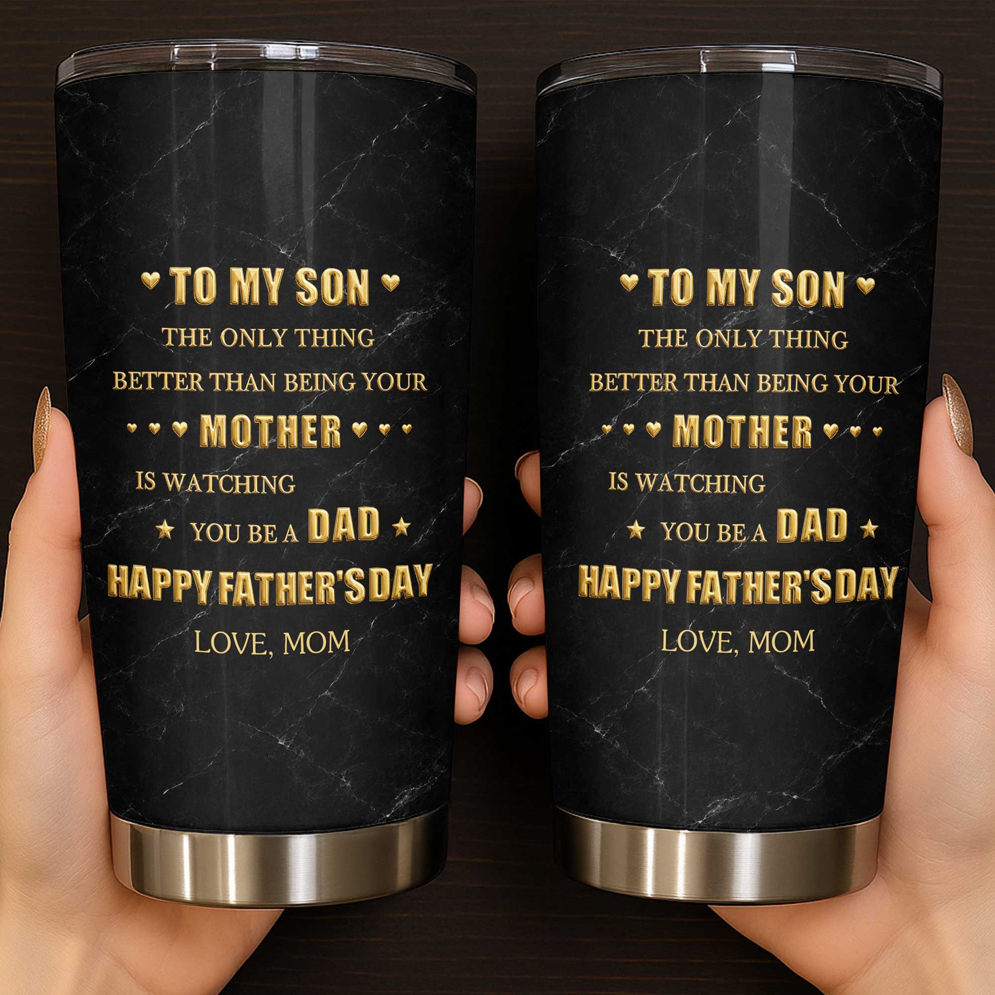 Personalized Stainless Steel Tumbler Custom Gift for Son - Father's Day, Birthday Tumbler GradoCreations