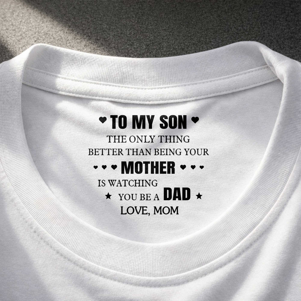 Personalized T-Shirt Custom Inside Neck Print Gift for Son Basic Shirt, Print inside back collar GradoCreations