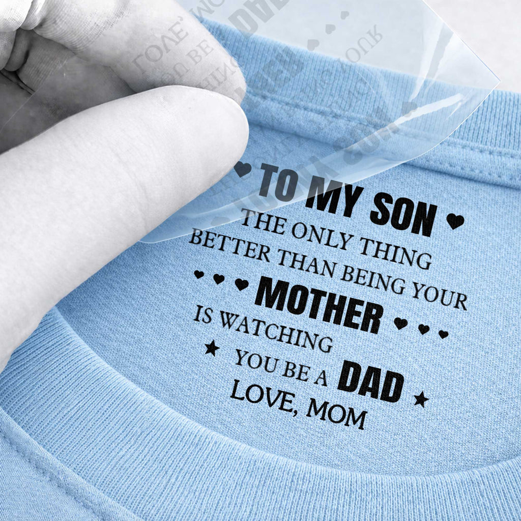 Personalized T-Shirt Custom Inside Neck Print Gift for Son Basic Shirt, Print inside back collar GradoCreations